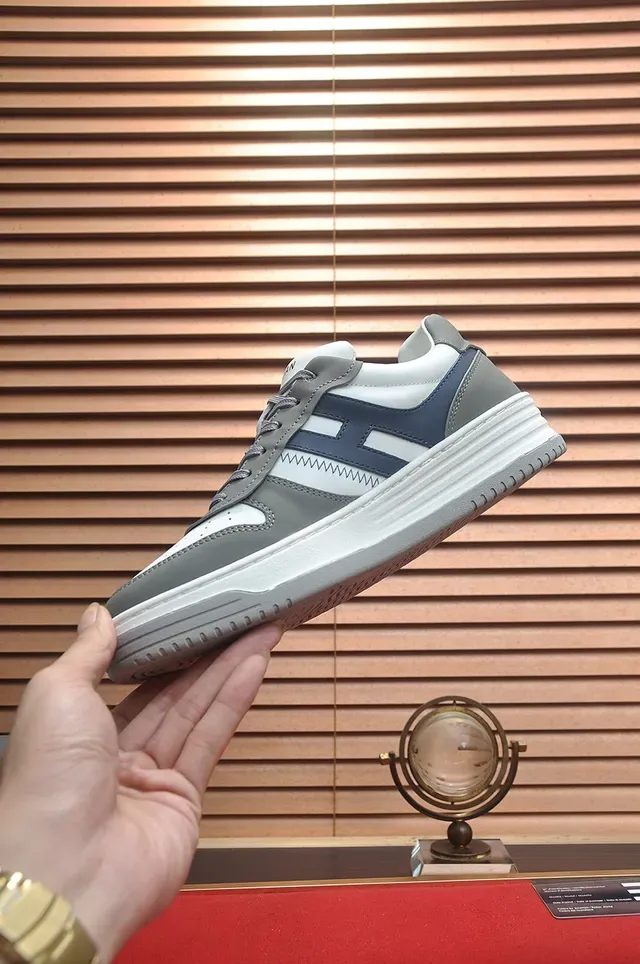 Hogan White Navy Low-Top Layered Sole Lifestyle Sneakers 6