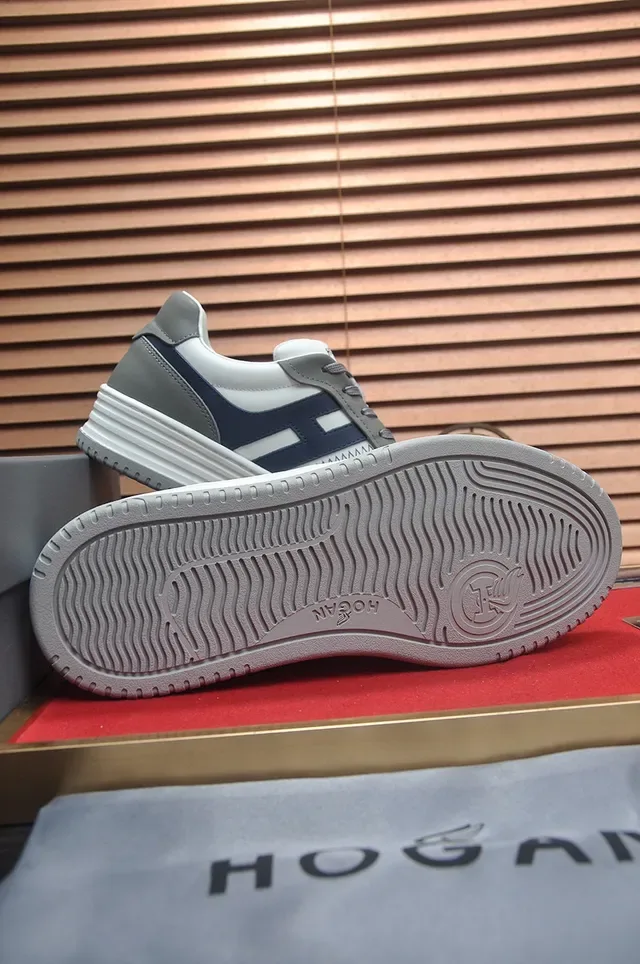 Hogan White Navy Low-Top Layered Sole Lifestyle Sneakers 7