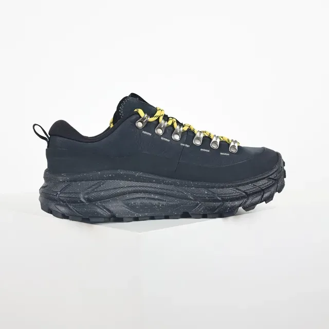 Hoka Preto Amarelo Mid-Cut Hiking Silhouette Nubuck/sintético Upper Tênis 7