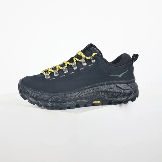 Hoka Preto Amarelo Mid-Cut Hiking Silhouette Nubuck/sintético Upper Tênis 9