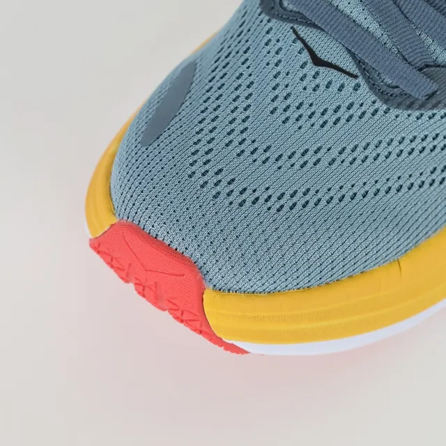 Hoka Clifton Bleu Jaune Semelle cushionée maximaliste Partie supérieure en knit ingénierie Chaussures de course 5