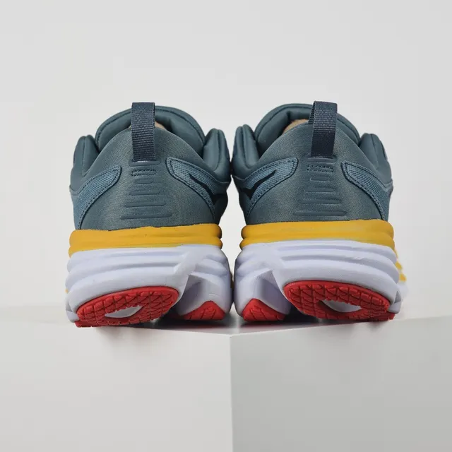 Hoka Clifton Bleu Jaune Semelle cushionée maximaliste Partie supérieure en knit ingénierie Chaussures de course 8
