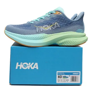 Hoka Mach 6 नीला भूरा मिंट हरा दौड़ने वाले जूते