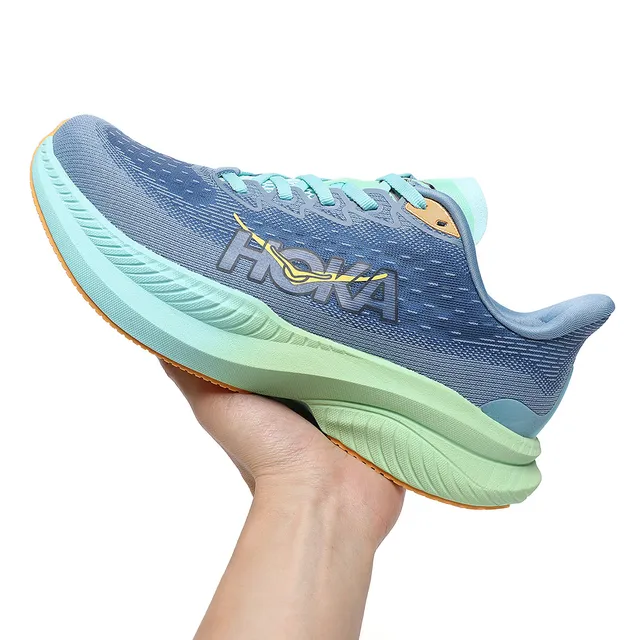 Hoka Mach 6 Bleu Gris Menthe Vert Chaussures de course 4