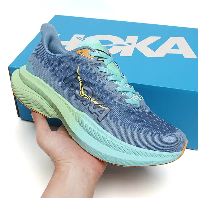 Hoka Mach 6 Bleu Gris Menthe Vert Chaussures de course 7