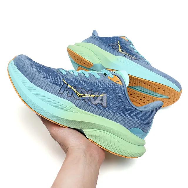 Hoka Mach 6 Bleu Gris Menthe Vert Chaussures de course 8