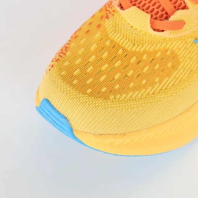 Hoka Yellow Red Knit Upper Gradient Midsole Running Shoes 5