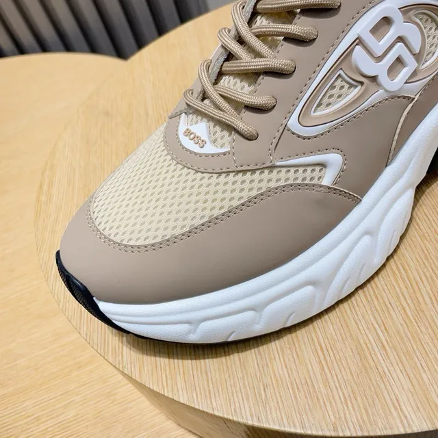 Hugo Boss Beige Semelle Noire Tige Maille-Synthétique Hybride Baskets Épaisses 8