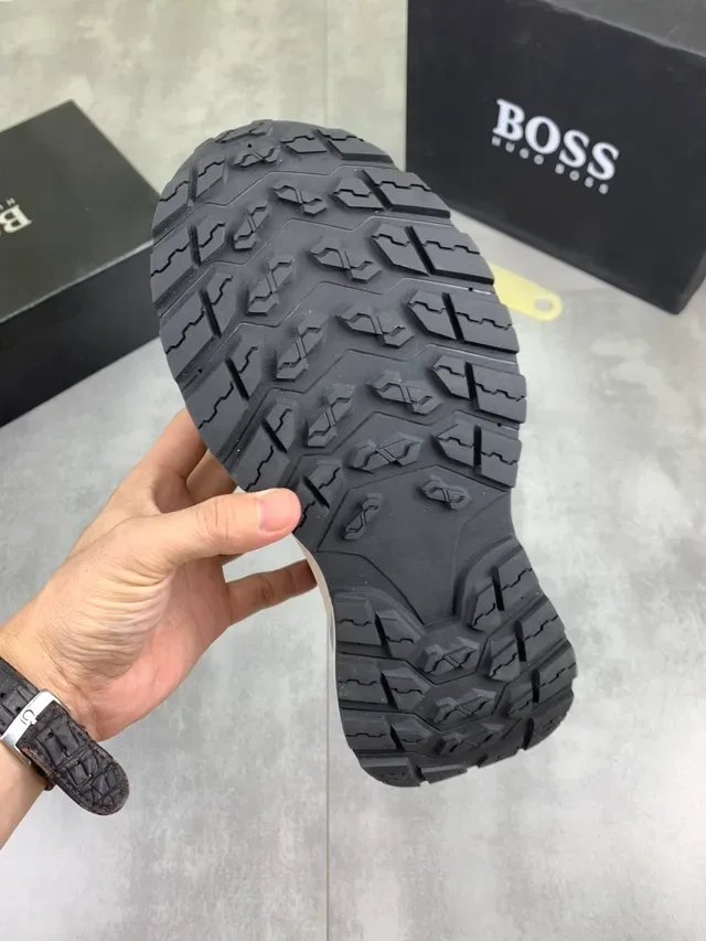 Hugo Boss Black Mesh and Leather Lifestyle Sneakers 2