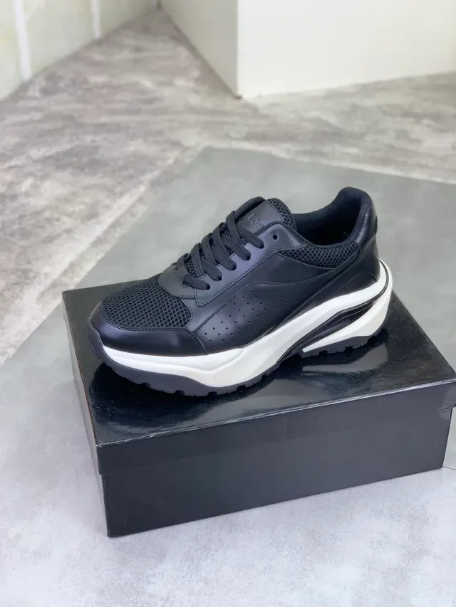 Hugo Boss Black Mesh and Leather Lifestyle Sneakers 4