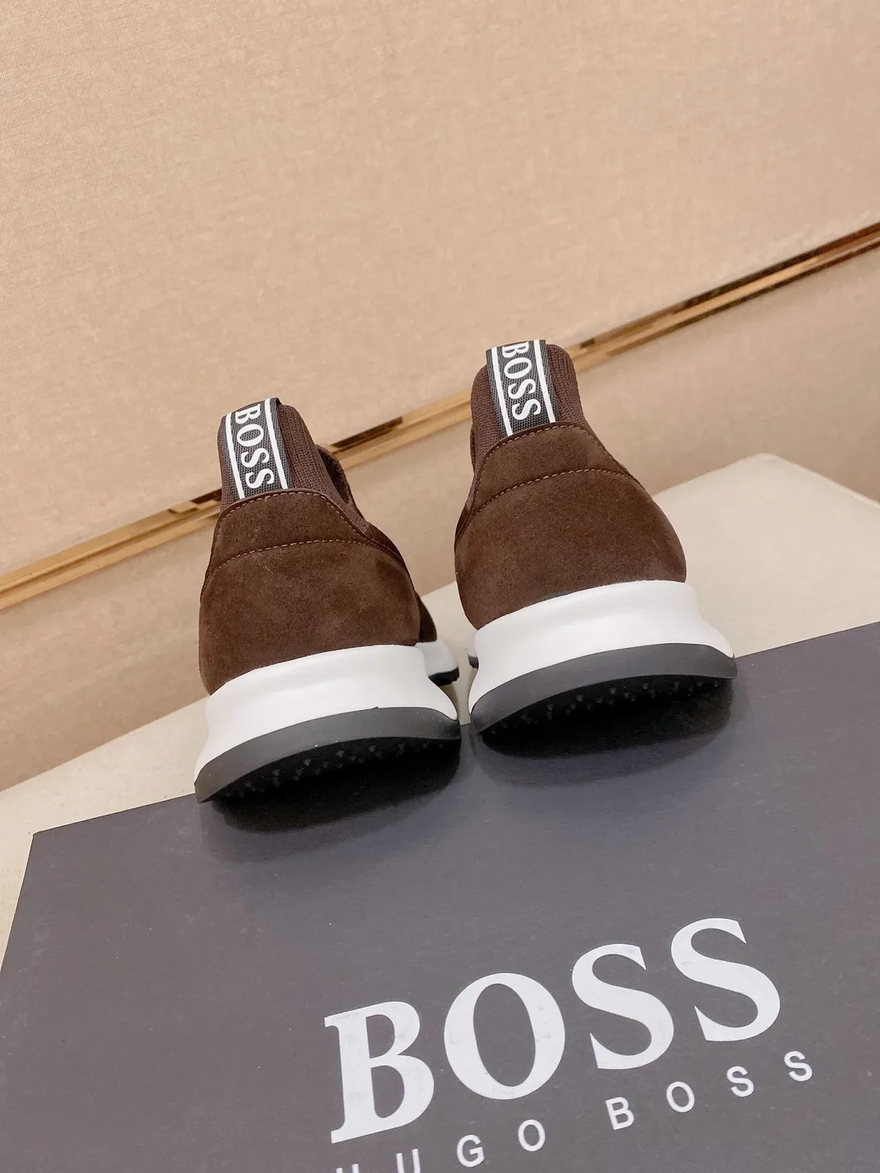 Hugo Boss Brown Knit Slip-On Sneaker 3