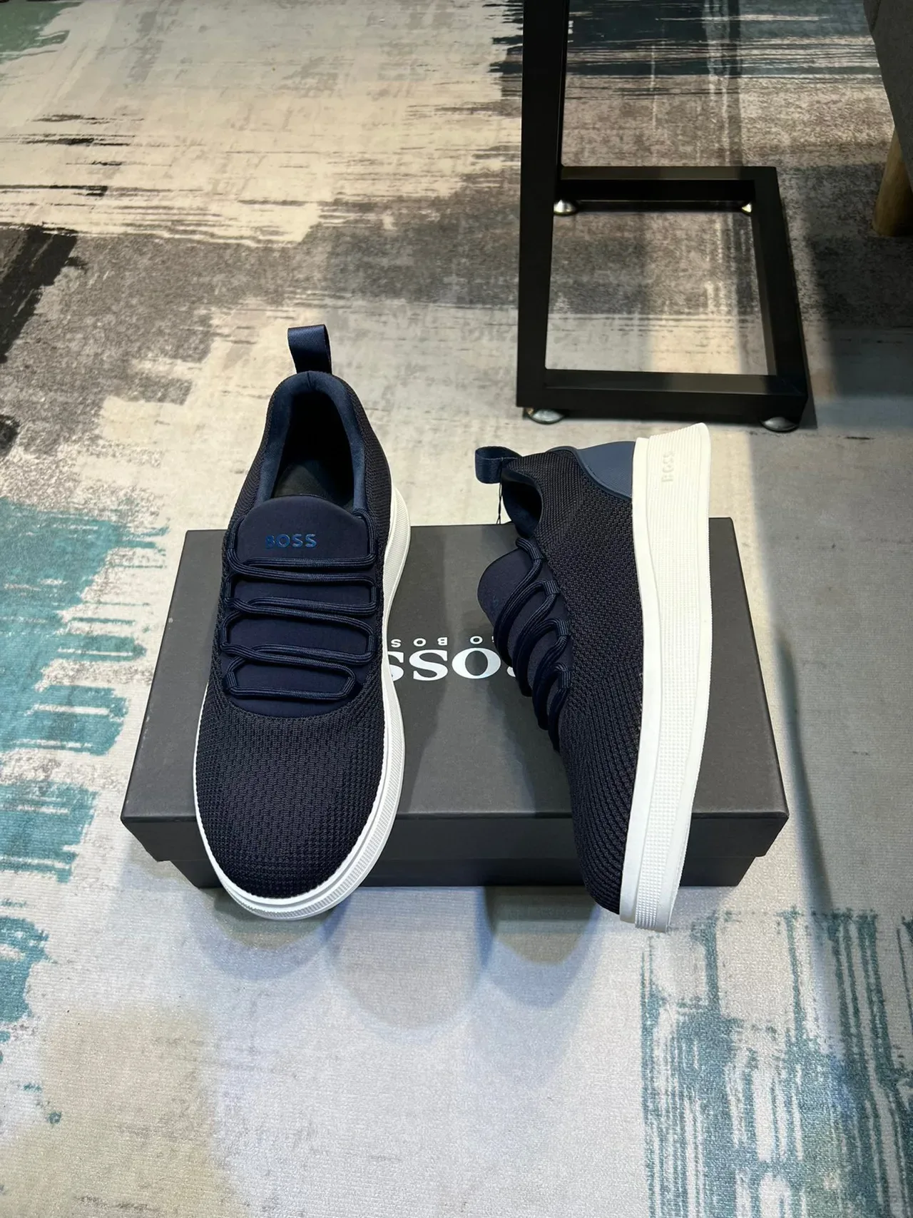 Hugo Boss Navy Knit Slip-On Lifestyle Sneaker 3