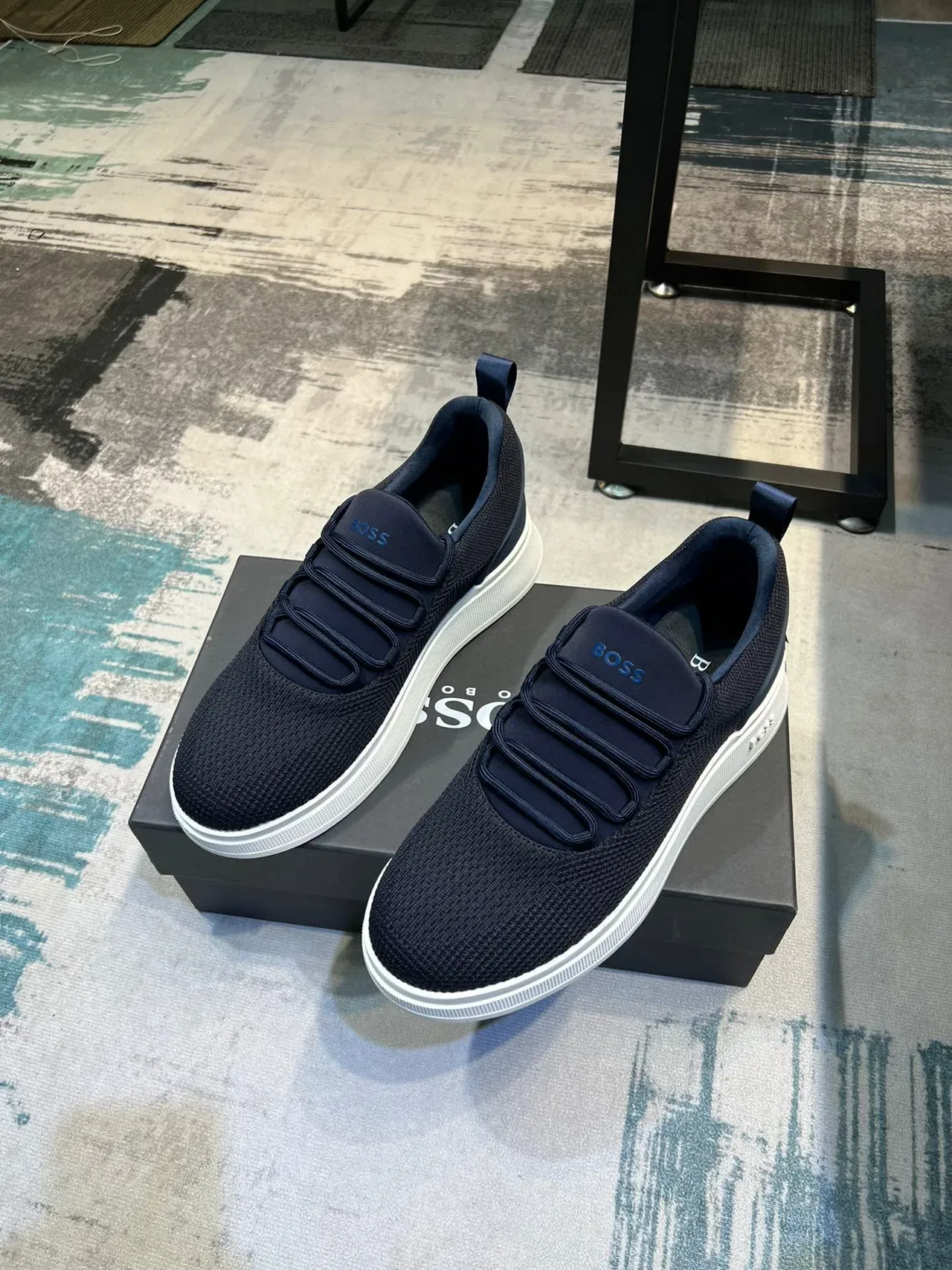Hugo Boss Navy Knit Slip-On Lifestyle Sneaker 5