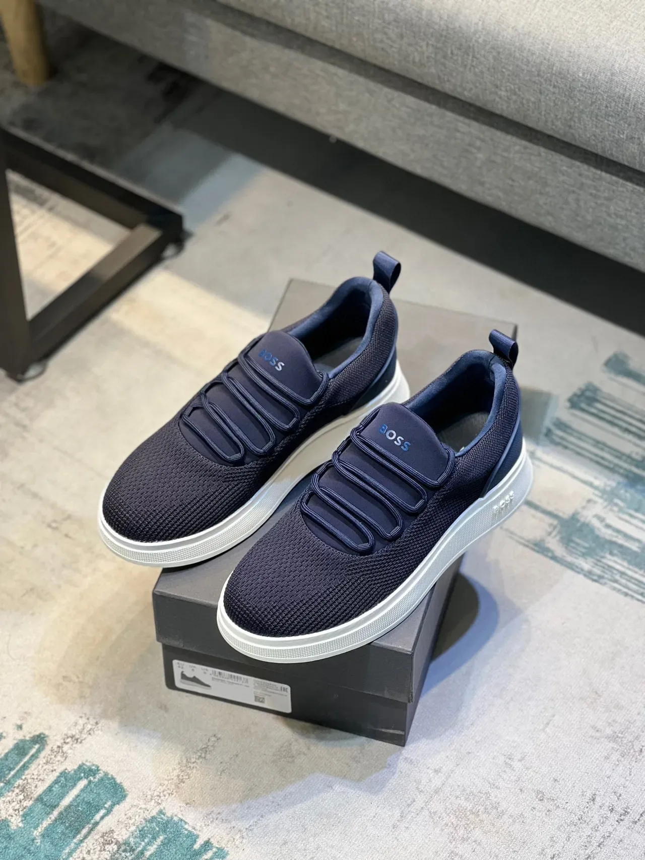 Hugo Boss Navy Knit Slip-On Lifestyle Sneaker 7