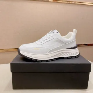 Hugo Boss White Black Embossed Monogram Chunky Sculpted Sole Lifestyle Sneakers