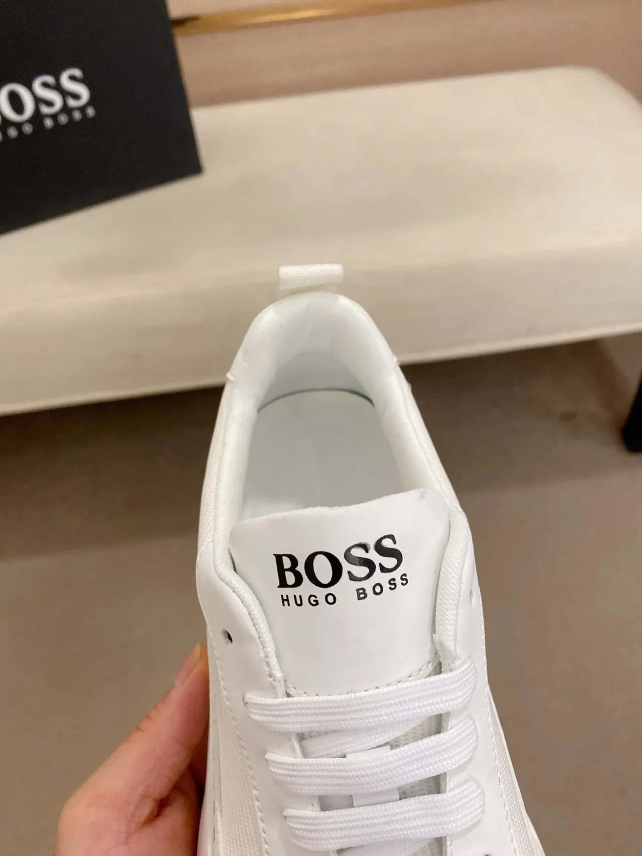Hugo Boss blanc noir tissu et synthétique supérieur sculpté chunky midsole lifestyle sneakers 6