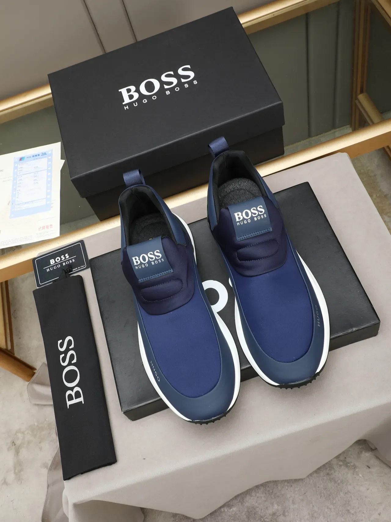 HUGO Navy Slip-On Lifestyle Tênis 3