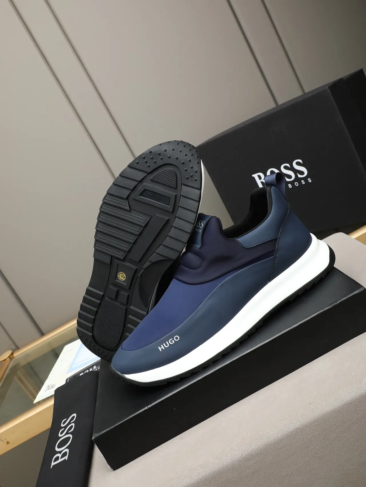 HUGO Navy Slip-On Lifestyle Tênis 5