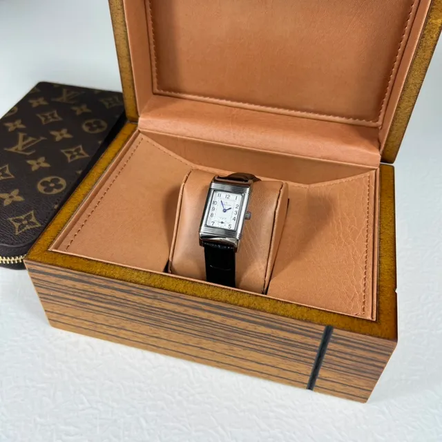 Jaeger-LeCoultre Black White Rectangular Fluted Case Guilloché Dial Mechanical Watch 2