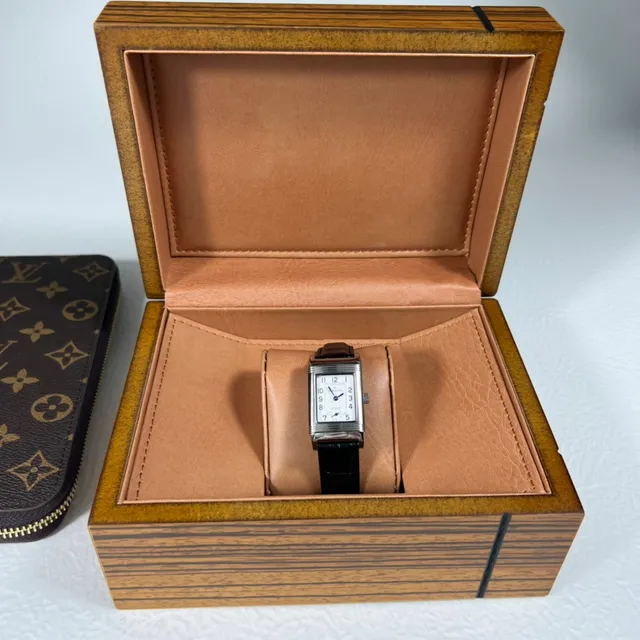 Jaeger-LeCoultre Black White Rectangular Fluted Case Guilloché Dial Mechanical Watch 3