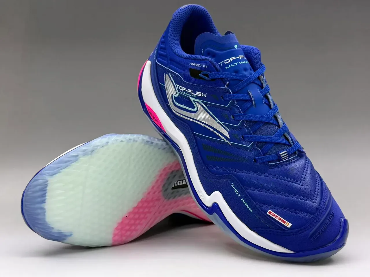 Joma Top-Flex Ultimate Blue Pink Indoor Court Silhouette Synthetic Leather And Mesh Upper Lifestyle Sneakers 3