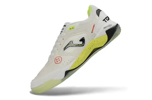 Joma White Yellow Low-Top Lace-Up Perforated Mesh Upper Sneakers 3