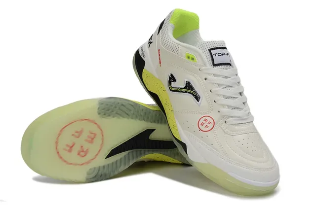 Joma White Yellow Low-Top Lace-Up Perforated Mesh Upper Sneakers 4