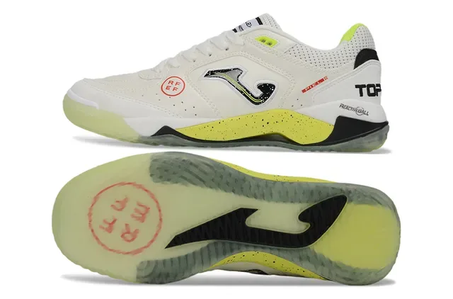 Joma White Yellow Low-Top Lace-Up Perforated Mesh Upper Sneakers 6