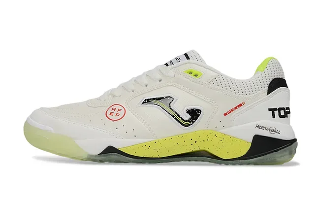 Joma White Yellow Low-Top Lace-Up Perforated Mesh Upper Sneakers 7
