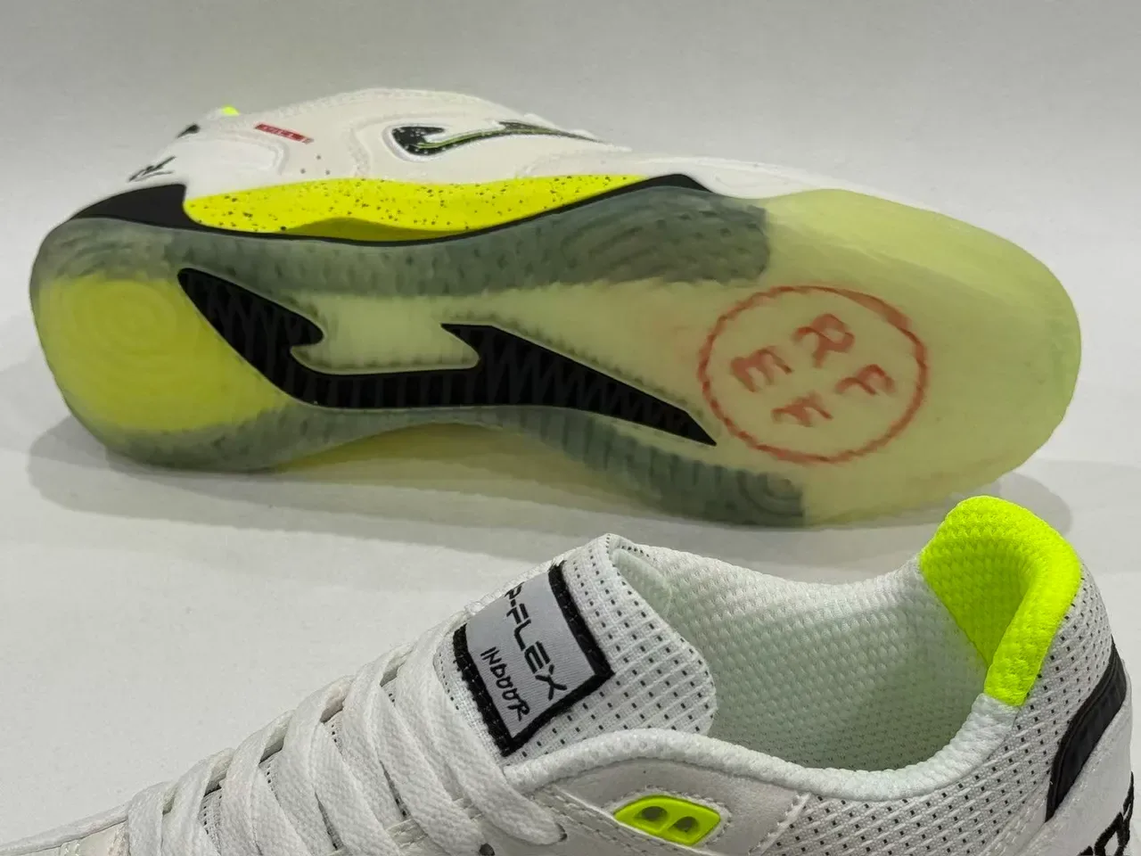Joma White Yellow Low-Top Lace-Up Perforated Mesh Upper Sneakers 9