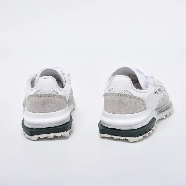 Lacoste White Gray Layered Synthetic/suede Upper Contrasting Midsole Band Lifestyle Sneakers 5