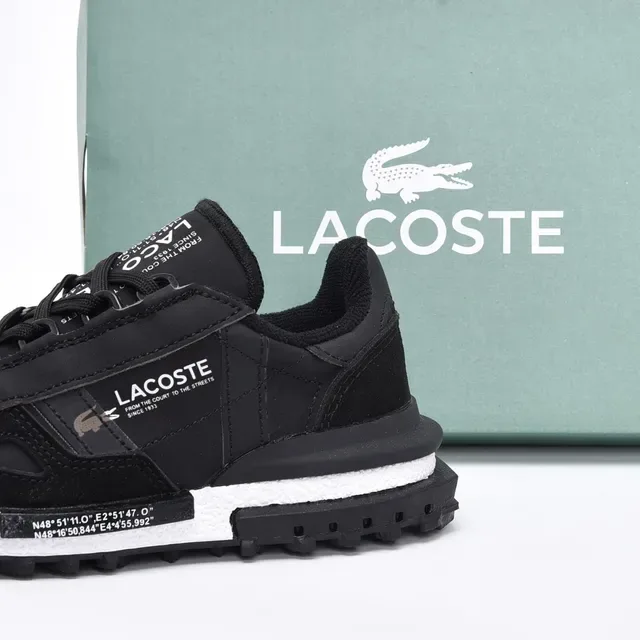 Lacoste White Gray Layered Synthetic/suede Upper Contrasting Midsole Band Lifestyle Sneakers 16