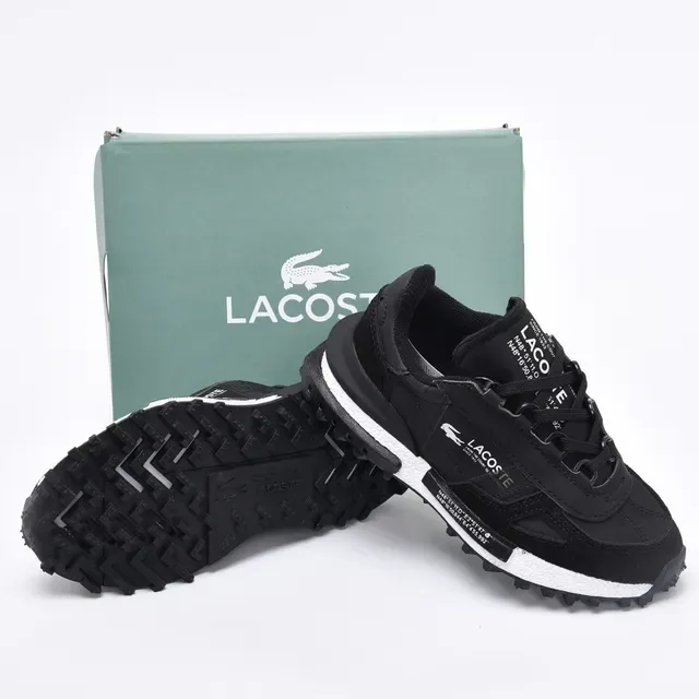 Lacoste White Gray Layered Synthetic/suede Upper Contrasting Midsole Band Lifestyle Sneakers 17