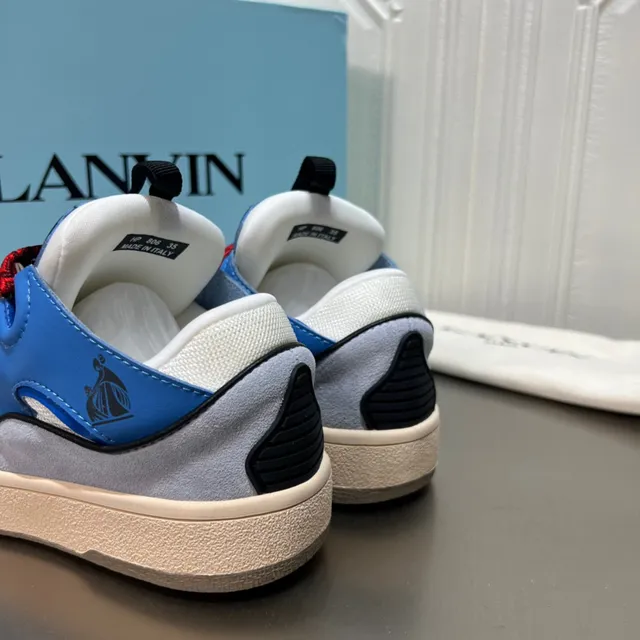 Lanvin Run-Through Blue Red Zigzag Lace Lifestyle Sneakers 5