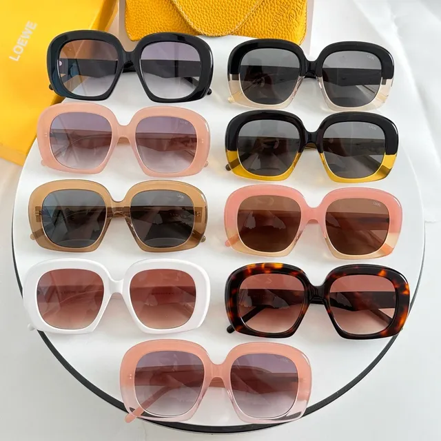 Loeve marron noir acétate branches doré gravure lunettes de soleil 2