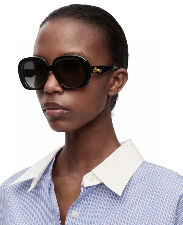 Loeve marron noir acétate branches doré gravure lunettes de soleil 5