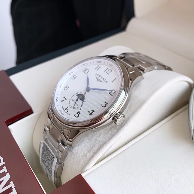 Longines Master Collection Moon Phase Silver Tone Mechanical Watch 4