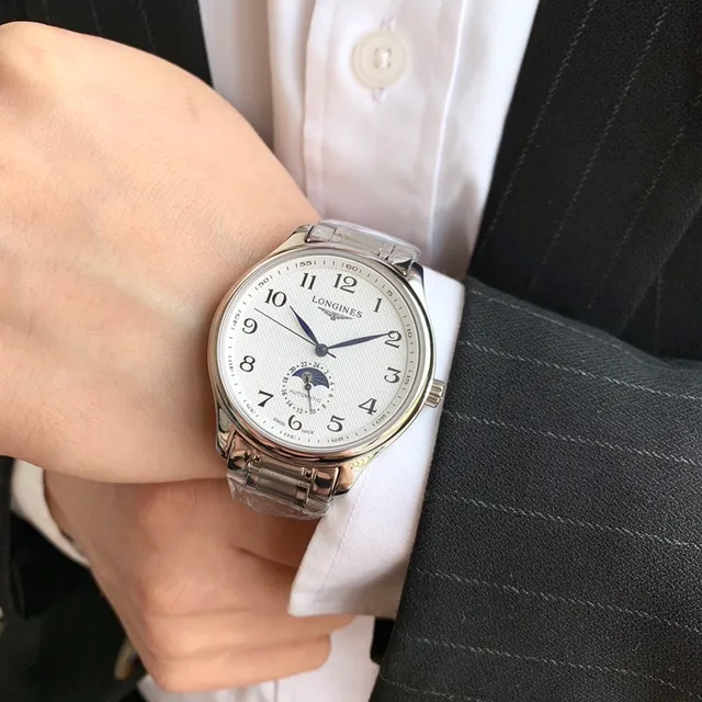 Longines Master Collection Moon Phase Silver Tone Mechanical Watch 6