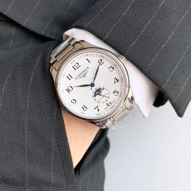 Longines Master Collection Moon Phase Silver Tone Mechanical Watch 7
