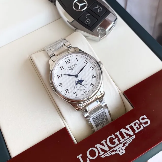 Longines Master Collection Moon Phase Silver Tone Mechanical Watch 8