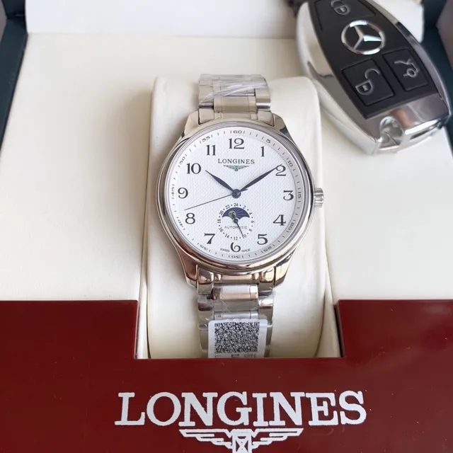 Longines Master Collection Moon Phase Silver Tone Mechanical Watch 9
