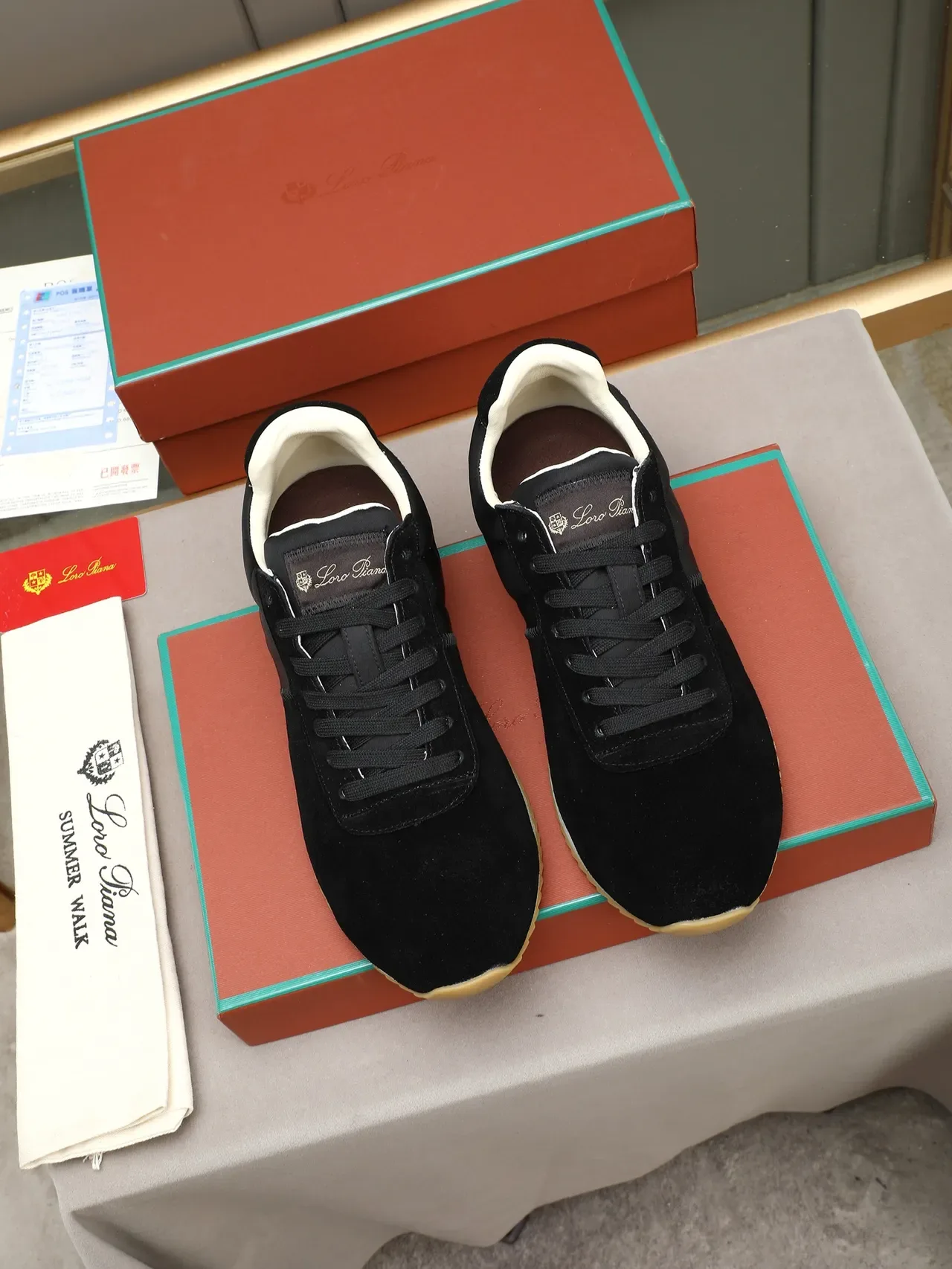 Loro Piana Black Suede and Nylon Lifestyle Sneakers 3