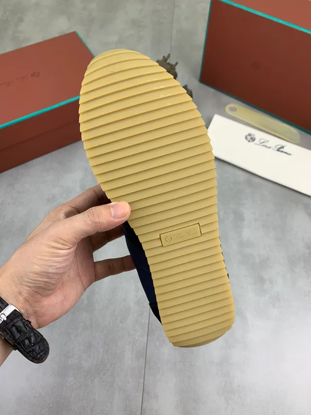 Loro Piana Navy Suede and Nylon Lifestyle Sneakers 3