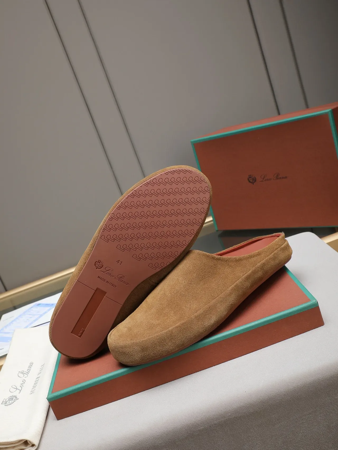 Loro Piana Summer Walk Tan Suede Open-Back Mule Casual Shoe 4