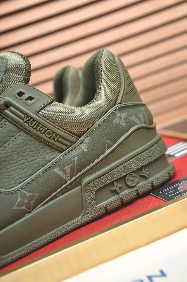 Louis Vuitton Army Green Monogram-Print Upper Layered Chunky Sole Lifestyle Sneakers 2