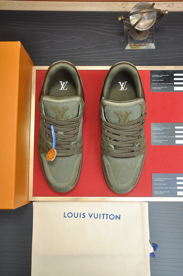 Louis Vuitton Army Green Monogram-Print Upper Layered Chunky Sole Lifestyle Sneakers 5
