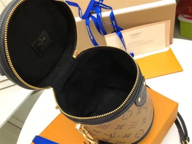 Louis Vuitton Beige Black Cylindrical Rigid Structure Monogram Canvas Bucket Bag 4
