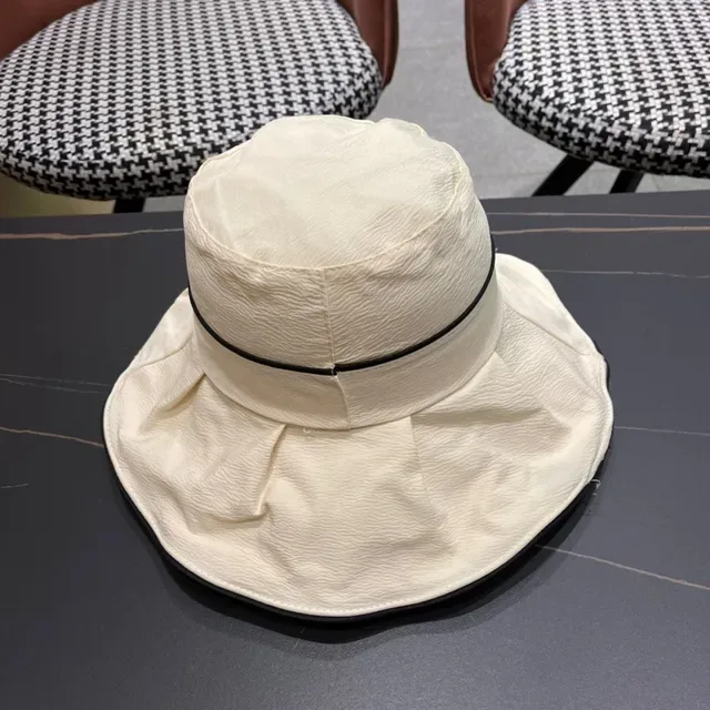 Louis Vuitton Beige Black Structured Pleated Crown Band Bucket Hat 9