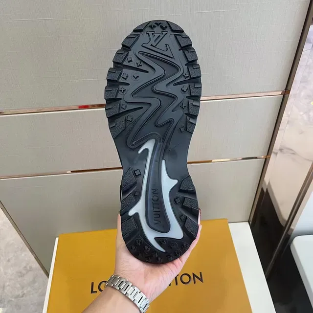 Louis Vuitton Black Gray Sole Mesh And Synthetic Overlay Construction Chunky Sneakers 2