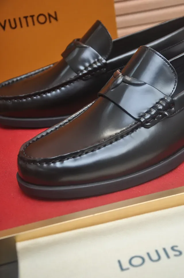 Louis Vuitton Black Leather Penny Strap Loafers 2
